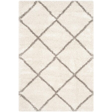 Safavieh Sgh-Hudson Shag Power Loomed Medium Rectangle Rugs, Ivory and Grey - 6 x 9 ft. SGH281A-6